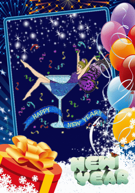 Laleczka w kieliszku szczęśliwego nowego roku